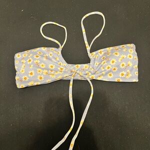 Zaful Blue Bikini Top with Yellow Floral Design